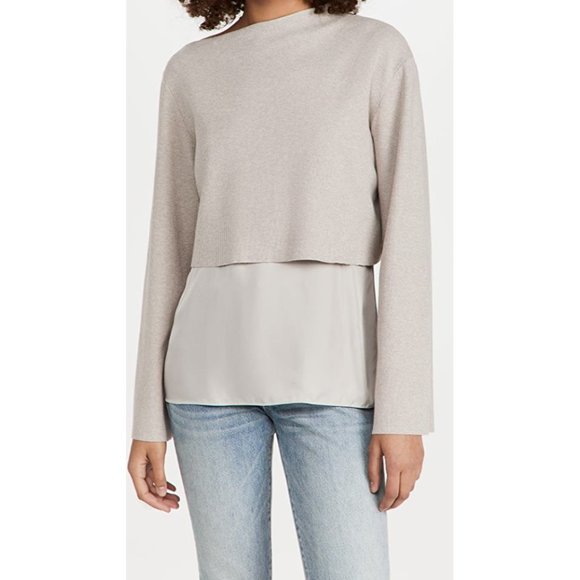 THEORY Cropped Sweater in Oatmeal - XL NWT - Picture 4 of 7